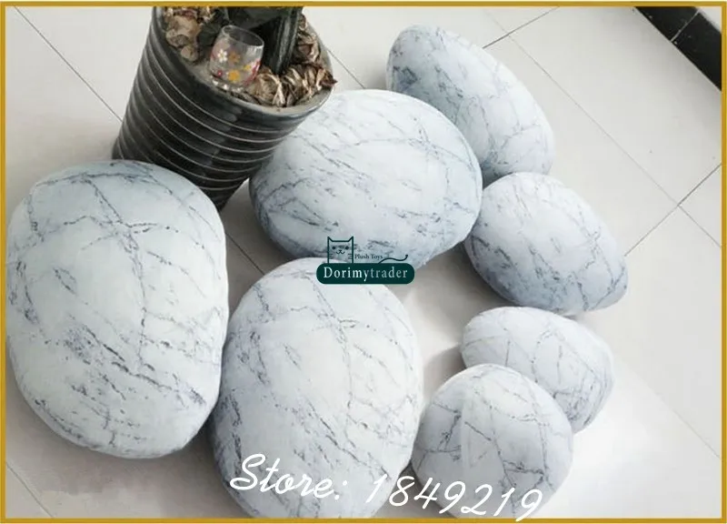 Dorimytrader A SET ( 6 pieces) Natural Shape Cushion Big Stuffed Soft Simulated Mercury Stone Pillow with Cotton DY61072(12)