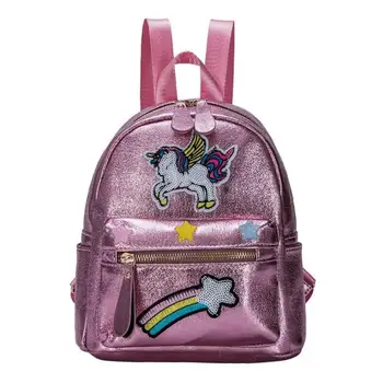 

2019 New Women Backpack Teenager Girl Fashion School Bags Children Small Cartoon Rainbow Embroidery Anime Softback Bag