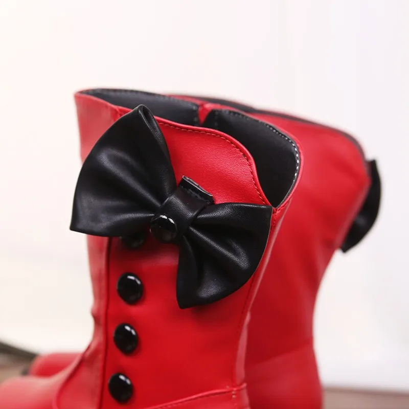 Promotion-Kids-Shoes-Children-Girls-Boots-Soft-Leather-Waterproof-Boots-Autumn-Fashion-Rivet-Girl-Warm-Bow-Mid-Calf-Bootie-Shoes-4