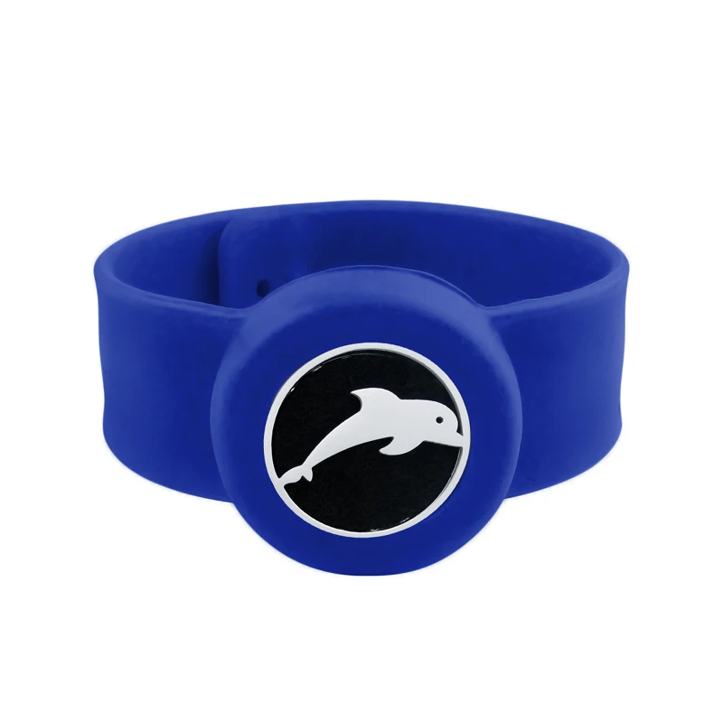 Из нержавеющей стали дельфин Дети Регулируемый эфирный масляный браслет дети мужчины женщины силиконовый диффузор медальон силиконовые браслеты - Окраска металла: Blue