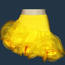 Женская юбка для латинских танцев желтый/красный/черный/розовый ча/Румба/Самба/бальные короткие танцевальные юбки для танцев Vestido Baile Latino