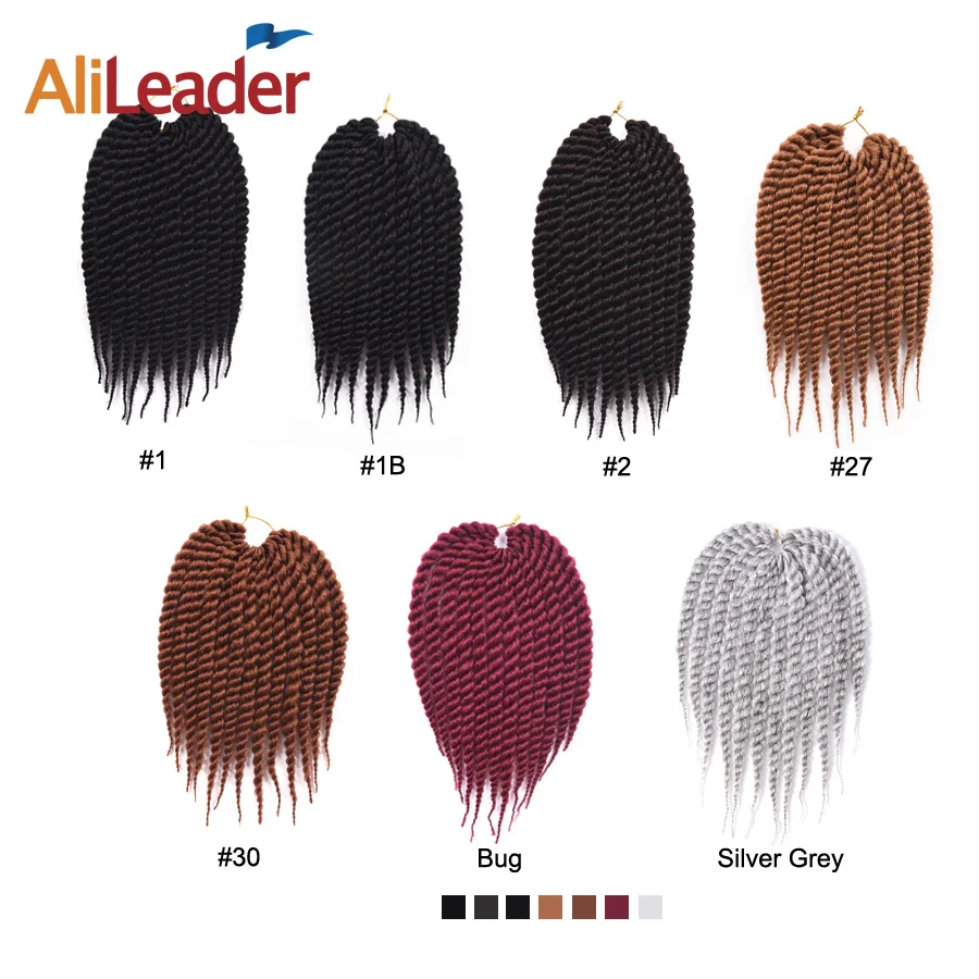 AliLeader 12 &quot18&quot 22 &quotпредварительно закрученные вязаные косички для черных женщин