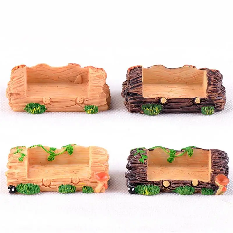 

Creative Resin Double Seat Wooden Stool Ornaments DIY Moss Micro Landscape World Ornament Decoration Accessaries Decoration