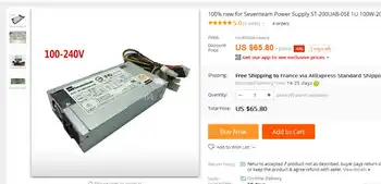 100% new for Seventeam Power Supply ST-200UAB-05E 1U 100W-200W