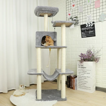 Pet Cat Tree Condo House Scratcher Scratching Post Climbing Tree Toys for Cat Kitten Protecting Furniture Fast Domestic Delivery 4