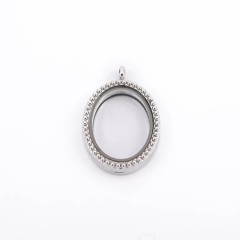 

New Arrival 4 Color Oval Floating Locket With Rhinestone Magnetic Glass Photo Memory Locket