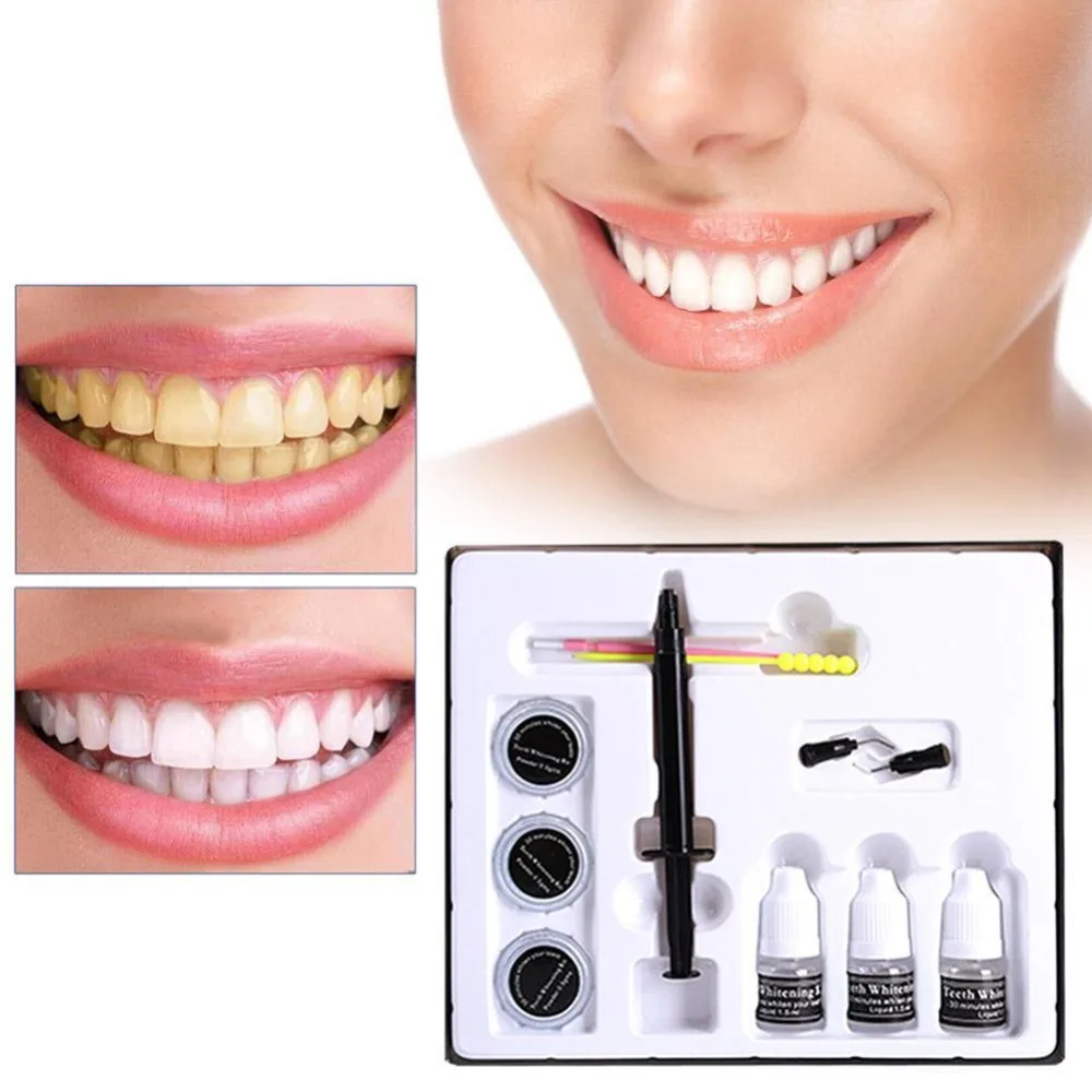 Система профессионального отбеливания зубов комплект 3 отбеливания зубов порошок 3 геля 1 десен протектант белый зуб отбеливатель