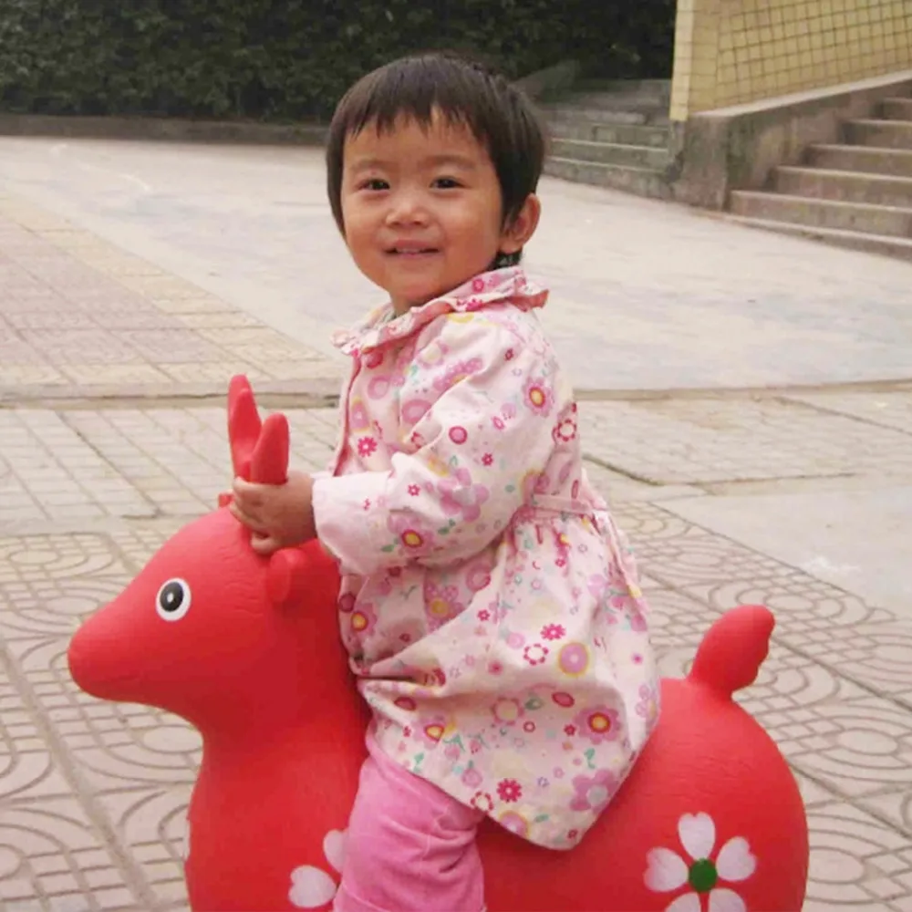 Kids Inflatable Horse Jump Bounce Space Hopper Outdoor Animal Ride On Toy Fun Jumping Horse Ride On Bouncy Play Toys Large Size