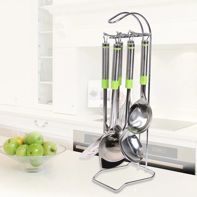 Multi Fungsional 7 Pcs Stainless Steel Melayani Set Pengo Telur Multi Fungsional 7 Pcs Stainless Steel Melayani Set Pengo Telur Bubur Sendok Dapur Rak Perkakas