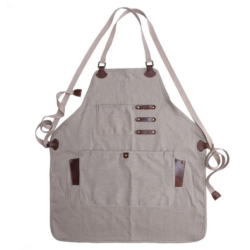 Canvas Apron Crossback Cotton Straps E6-3