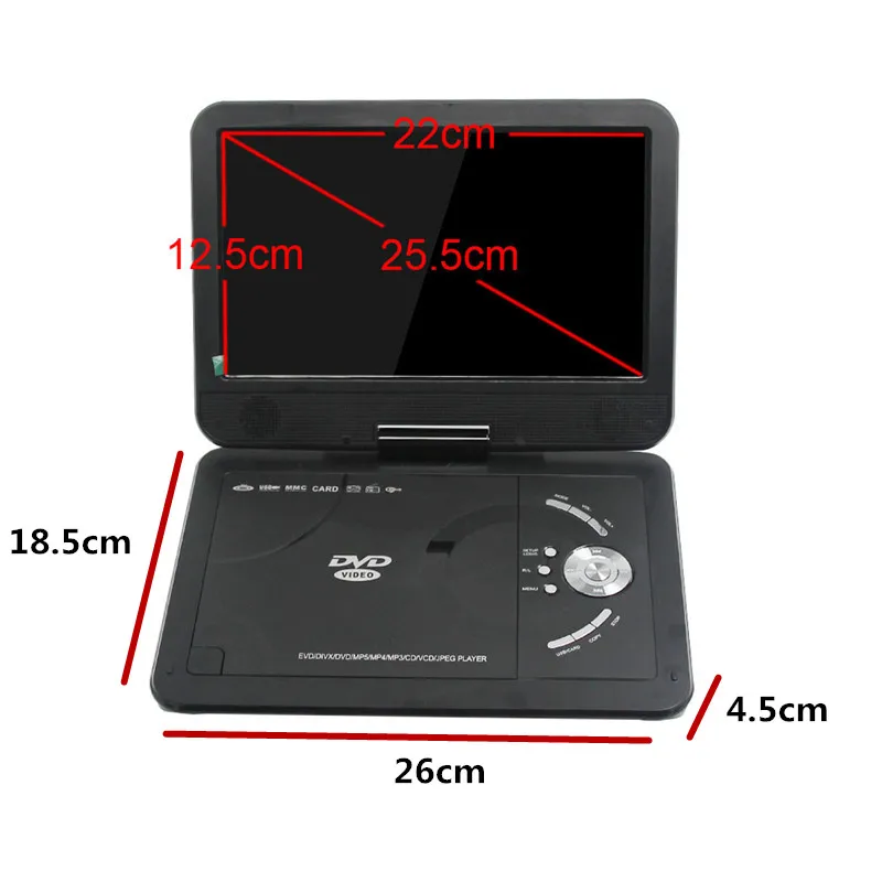 LONPOO портативный DVD плеер 10 1 поворотный RCA автомобильное зарядное устройство