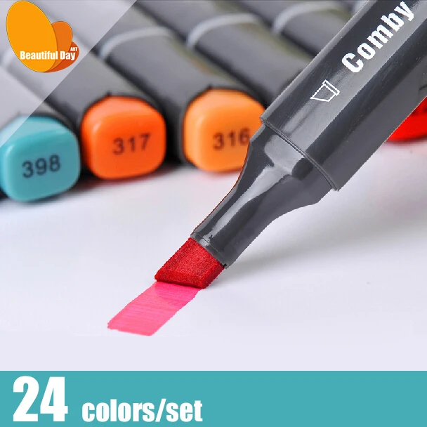 

Comby art Alcohol based permanent markers 24 pcs/lot with free cases