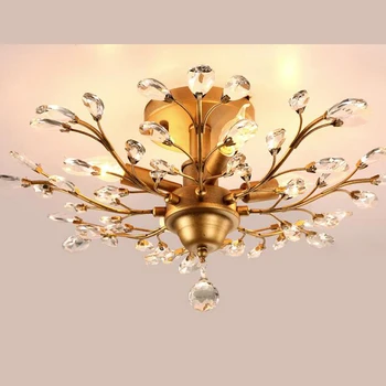 

Crystal iron flower crystal ceiling lamp restaurant entrance study art creativebedroom living room lamps