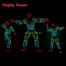 EL Suit Funky Popular EL Wire Glowing Monkey King Clothing Neon Led Strip Cosplay Glamorous Costume for Christmas Celebration EL Suit Funky Popular EL Wire Glowing Monkey King Clothing Neon Led Strip Cosplay Glamorous Costume for Christmas Celebration