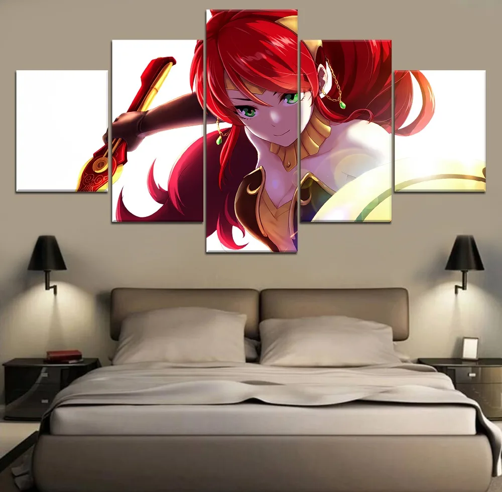 

Pyrrha Nikos RWBY Anime Modern Painting Canvas Wall Art 5 Piece Painting Canvas HD Print Decor Home Living Room Painting Artwork