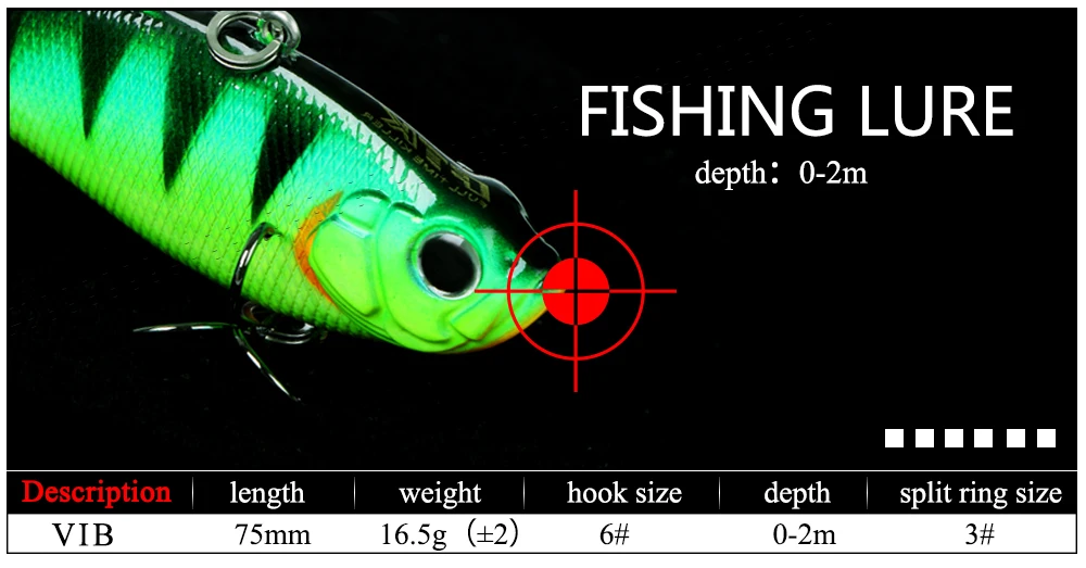 FTK 1 шт. 75 мм 16,5 г VIB Jerkbait воблер на щуку наживка рыболовная Тонущая рыболовная приманка с вибрацией жесткая наживка искусственная наживка 7 цветов