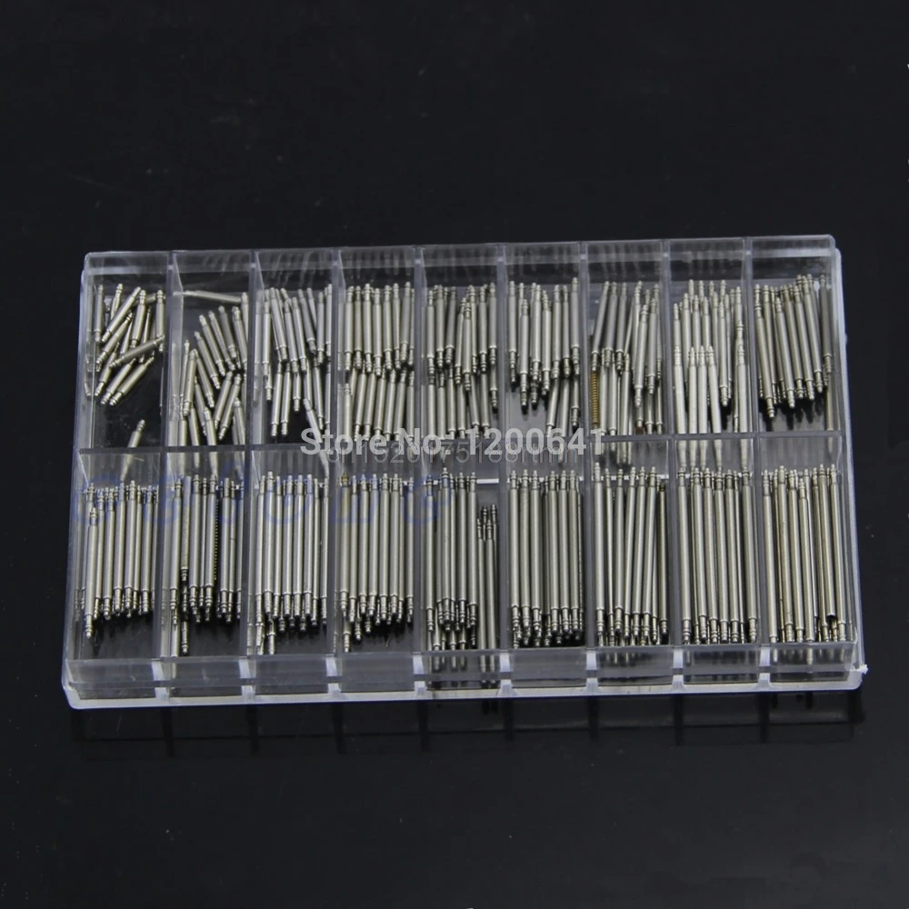 

Free delivery 360Pcs 8mm - 25mm Stainless Steel Watch Band Spring Bars Strap Link Pins
