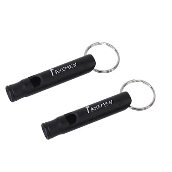 

AXEMAN 2-Piece Aluminum Alloy Training Whistles for Outdoor Survival (Black)