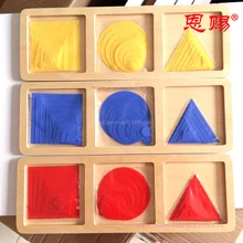3027 круги, квадраты и треугольники Монтессори набор материалов домашняя школа обучающие игрушки для детей деревянные игрушки