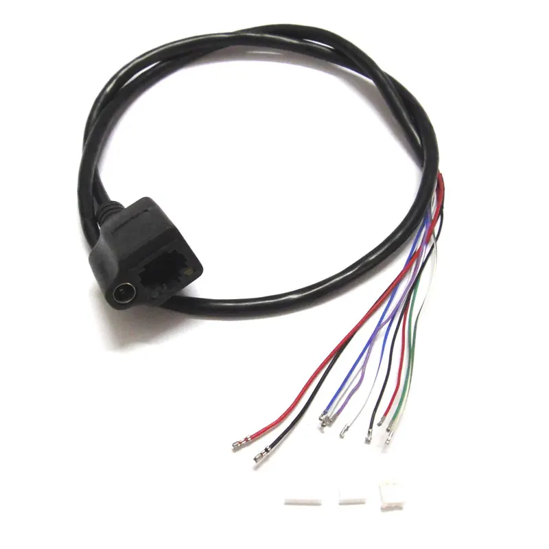 

10x CCTV IP network Camera PCB Module video power cable 60cm long RJ45 female & DC male connectors with Terminals