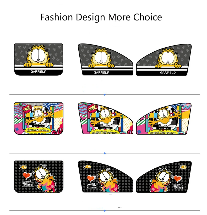 Capa para Janela de Carro com Desenho Cortina para Janela de Carro Universal para Janela Modelo Kawaii Magnético Para-sol Cortina Lateral 1 Peça 8 Toldos p/ janela lateral
