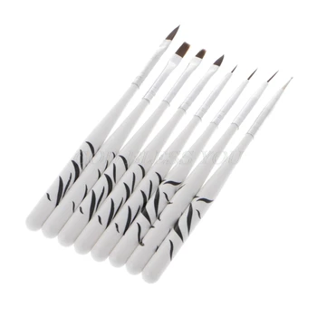 

High Quality 8Pcs Nail Art Gel Design Pen Painting Drawing Polish Brush Dotting Tools Set New Drop Shipping