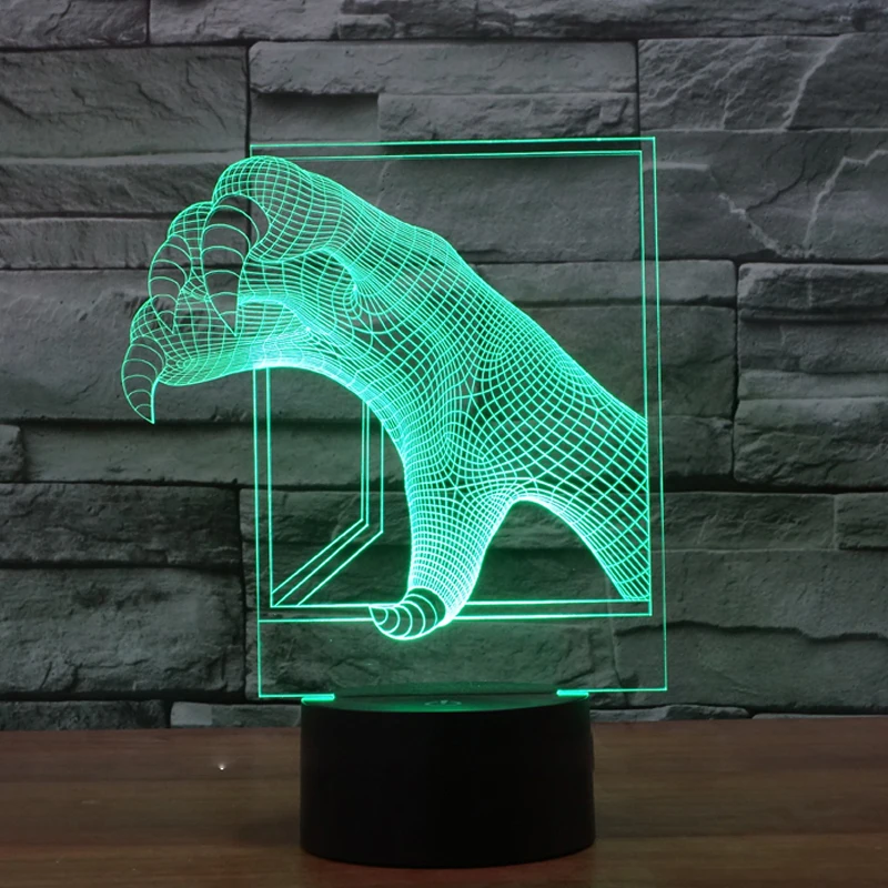 Из светодиодов 3D сенсорный свет лампы для дракона ClawModel USB зарядка атмосфера