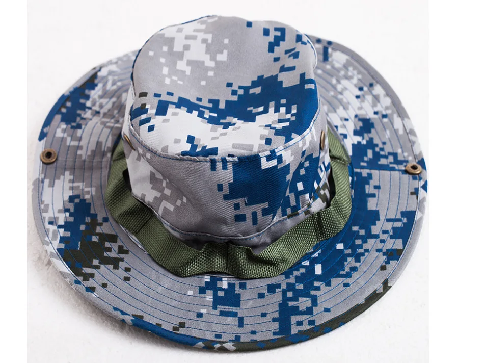 5 стилей камуфляж ведро шляпы Sun Cap Ripstop Camo Рыбалка Охота Туризм мужчины САФАРИ летние джунгли с строка Boonie Hat