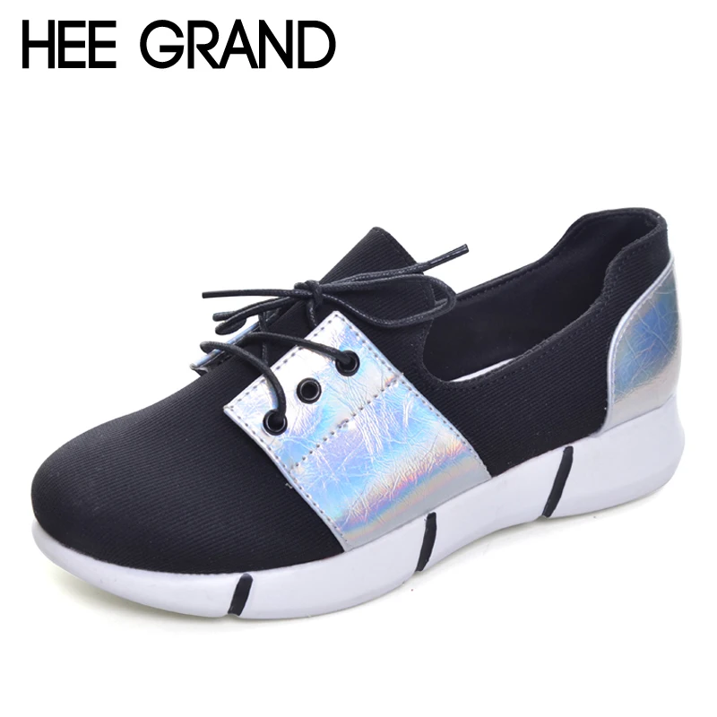 

HEE GRAND 2017 Platform Loafers Casual Flats Shoes Woman Spring Autumn Creepers Gold Silver Women Flat Shoes 4 Colors XWD5337