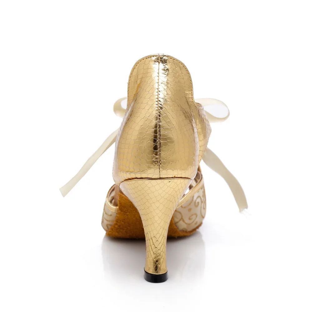 Женские черно-белые кружевные бальные туфли для латинских танцев; женская танцевальная обувь Kizomba Tango на квадратном каблуке средней высоты; JuseDanc