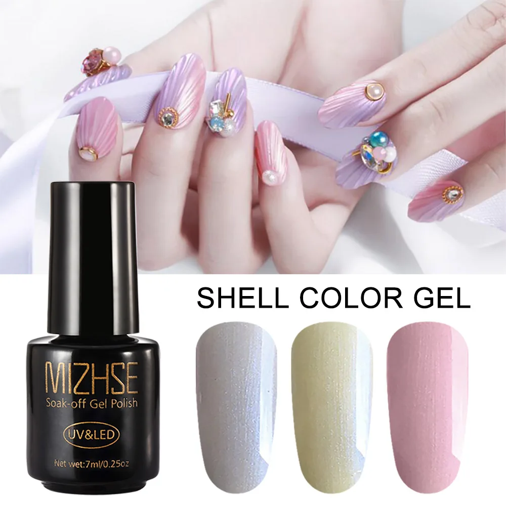 

MIZHSE Shell Color Gel Polish Set All For Manicure Semi Permanent Vernis Pearl Gel Polish Soak Off DIY Shell UV Gel Varnish