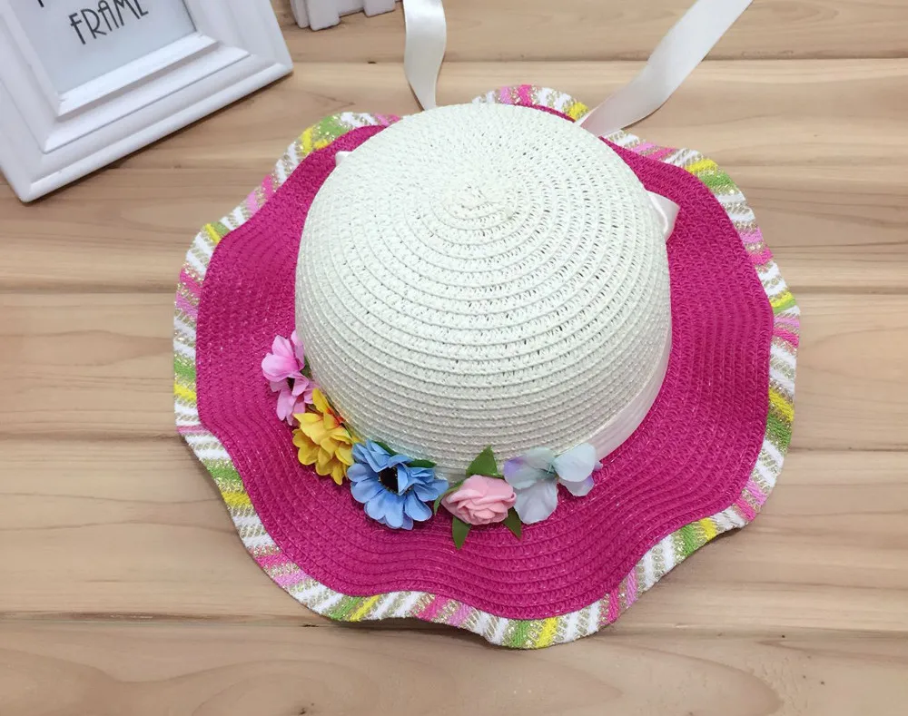 1 шт., новинка года, летняя детская шляпа для защиты от солнца, соломенная шляпа для девочек, разноцветная