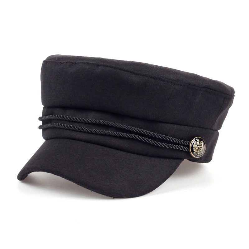 womens black cabbie hat