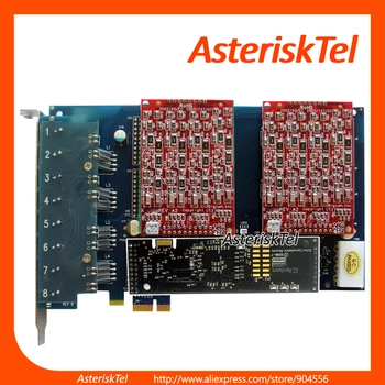 

Asterisk Card AEX800 with Hardware Echo Canceller - PCI-E 8 port FXO card For VoIP Telephone PBX ,AEX801E AEX804E AEX808E