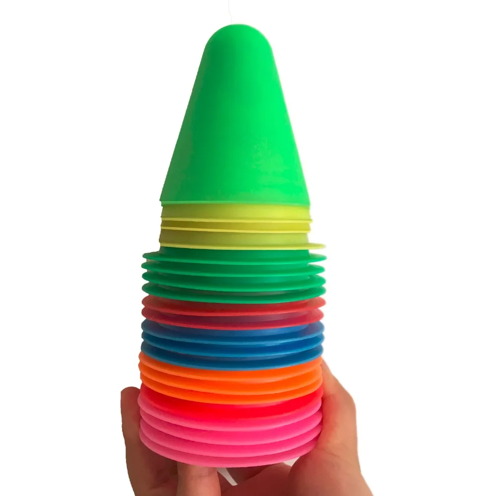 

20pcs/lot Thicken Agility Training Marker Slalom Roller Skating Marking Cones Pile Cup Random Color