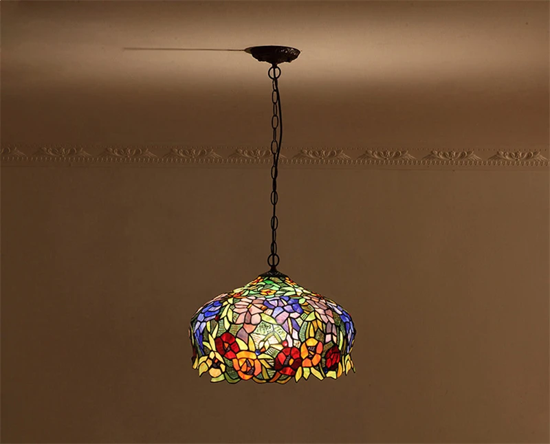 FUMAT витражная Подвесная лампа Tiffanylamp, цветная стеклянная художественная Подвесная лампа для гостиной, столовой, подвесной светильник, светильники