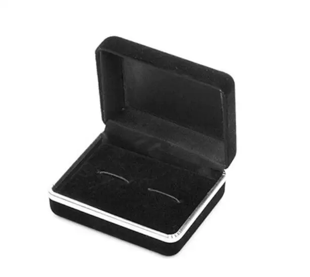 

Fashion Velvet Cufflinks Box Cuff link Gift Boxes Black Blue Men's Jewelry Accessories Wholesale 60pcs/lot