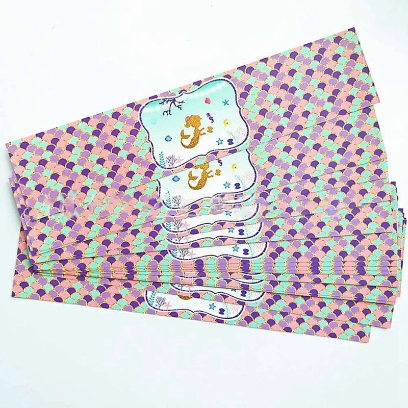 24Pcs Magic Mermaid Sticker Label Sweet Water Bottle Stickers Kids Birthday Wedding Party Supplies Baby Shower Party Decoration