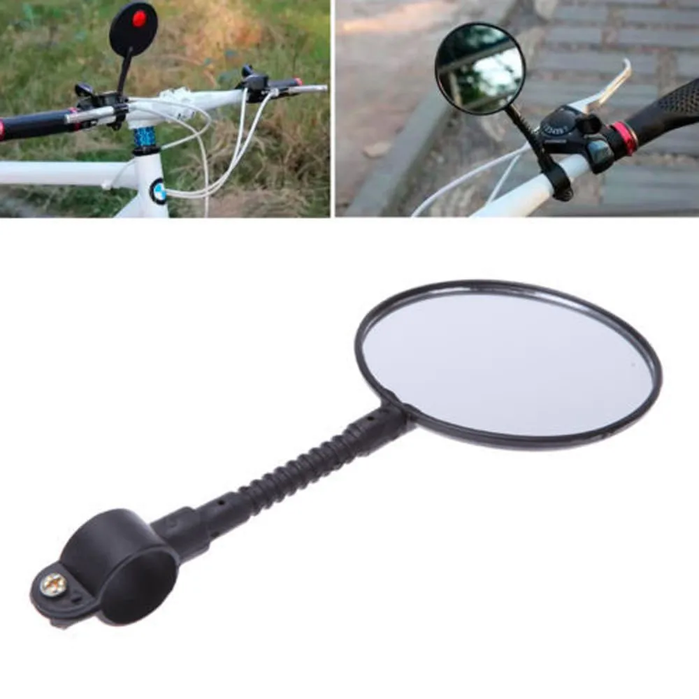 Quality Bike Bicycle Handlebar Flexible Rear Back View Rearview Mirror Black