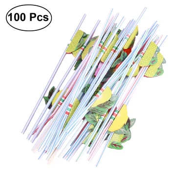 

100pcs 24cm 3D Party Straw Multicolor Fruit Plastic Straw Cocktail Drinking Straw Hawaiian Wedding Party Decoration Drink Decor