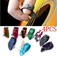 4 шт./компл. медиаторы для гитар оболочка для акустическая электрическая бас-гитара случайные цвета, расширитель для пальца, гитарных медиаторов