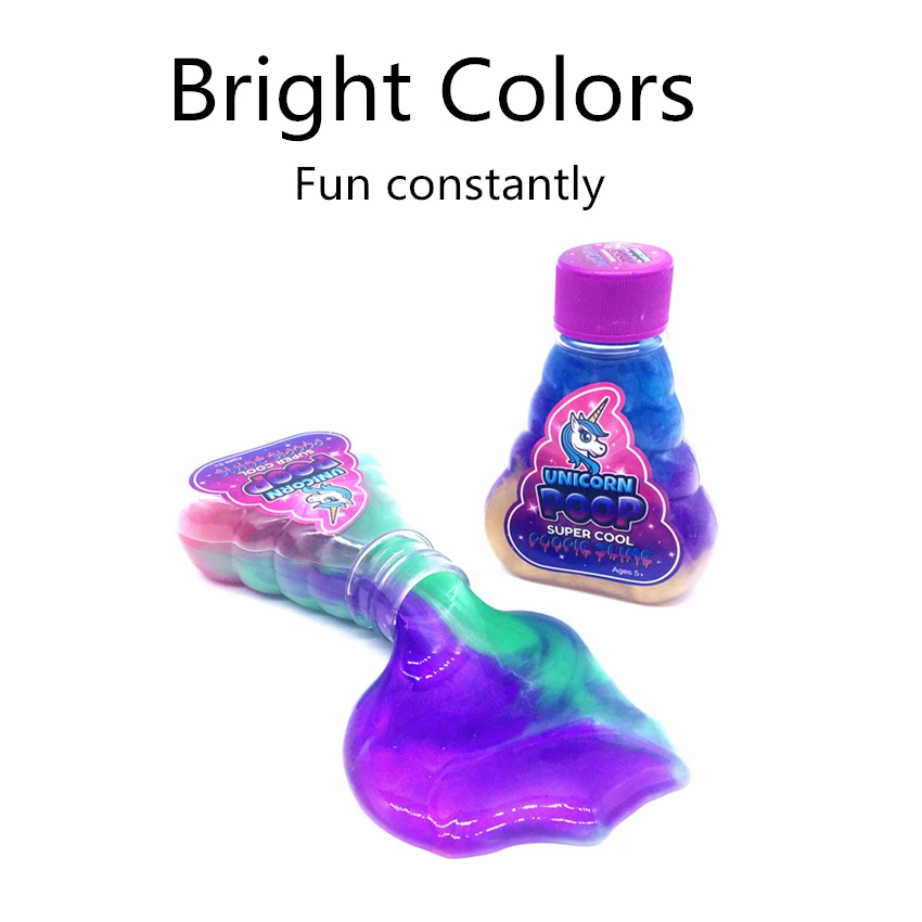 Unicornio Slime DIY Poop Единорог глина смешанные радужные цвета кристальная грязь желе