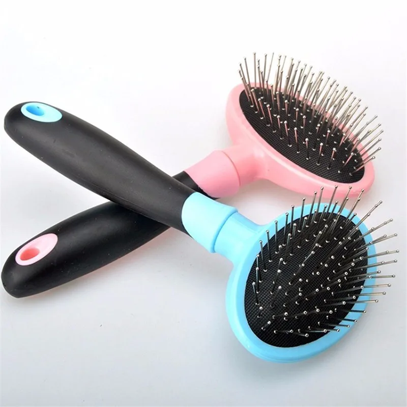 New Arrival grooming pet Dog Brush Soft Plastic Handle Brush Hair Steel