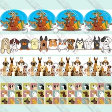 Custom cartoon cute hound printed grosgrain ribbon fold over elastic printing ribbons DIY hair accessories band 50 yards