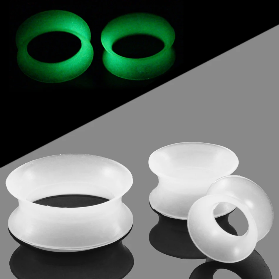 

2Pcs Piercing Glow In Dark Silicone Ear Plugs Tunnel Flesh Expander Tragus Oreja Cartilage Earring Piercing Body Jewelry