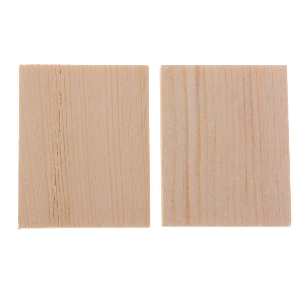 20 Pieces MDF Unfinished Wood Wooden Pieces Blank Plaque for DIY Crafts Model Building 50x40x6mm