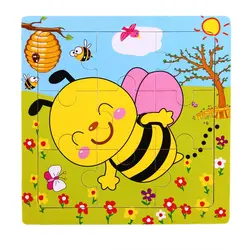 Головоломки Развивающие игрушки узор Bee деревянные подарок для ребенка 9 частей