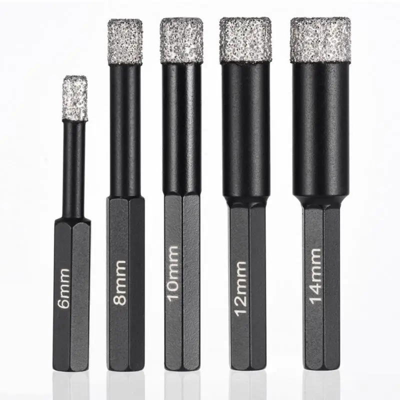 

6mm/8mm/10mm/12mm/14mm Diamond Hole Opener hexagonal Shank Durable Drill Bit Braze Porcelain Glass Ceramic Dry Cut