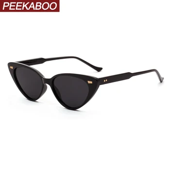 

Peekaboo red cat eye sunglasses women retro rivet 2019 ladies sun glasses leopard black summer accessories uv400 dropshipping