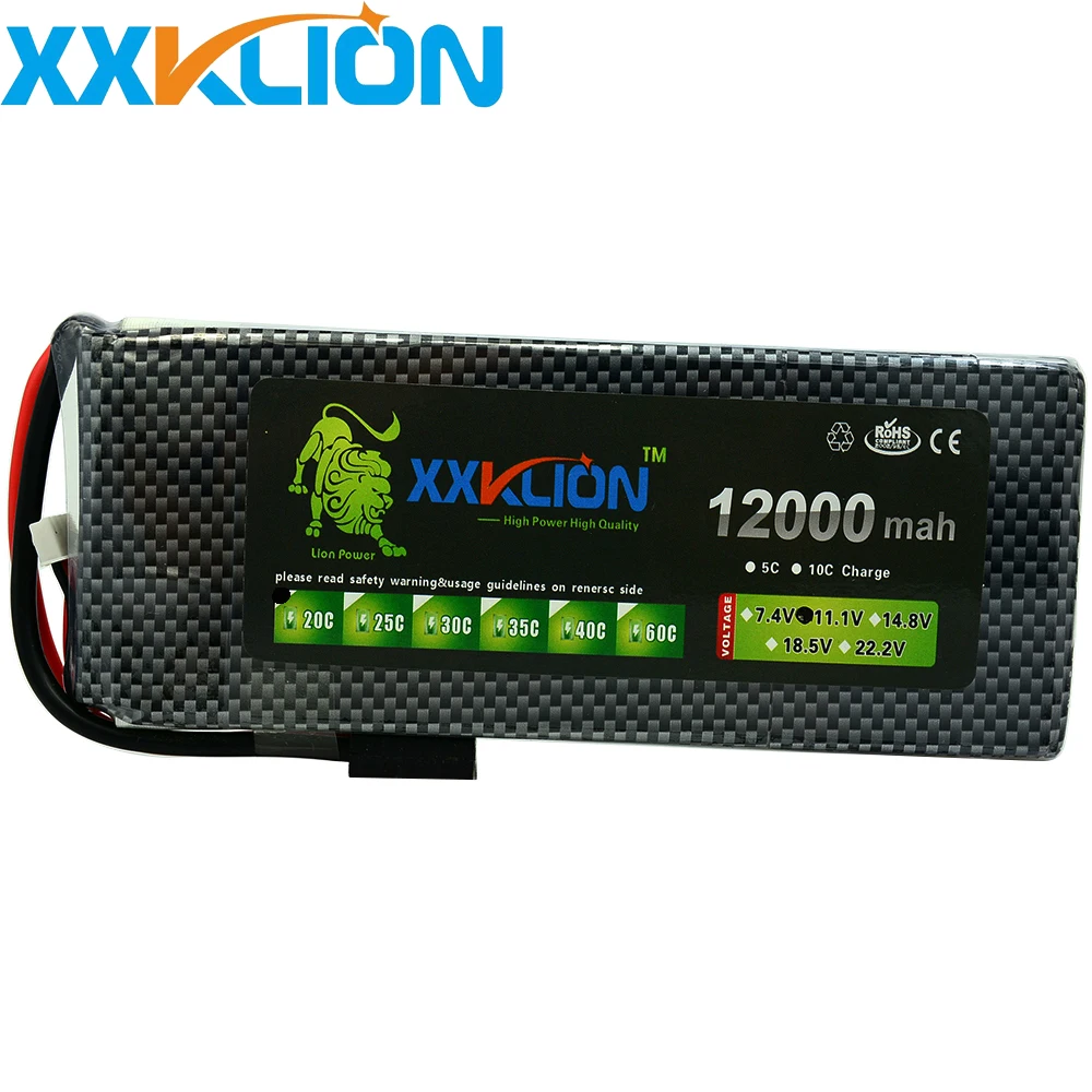 XXKLION 11.1v 12000mAh 20C 25C 3S Lipo drone battery pack for rc
